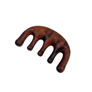 Natural Rosewood Wide Tooth Head Massage Comb | Ergonomic Scalp Massager & Hair Stimulator