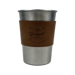 Stainless Steel Tumbler with Leather Sleeve | 350ml Insulated Coffee Cup for Travel & Daily Use