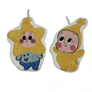 Cute Star Character Plush Hand Towel | Soft Coral Fleece Hanging Hand Towel for Bathroom & Kitchen