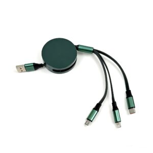 Retractable 3-in-1 Charging Cable - USB-A to Lightning/Micro USB/Type-C Fast Charging Cord