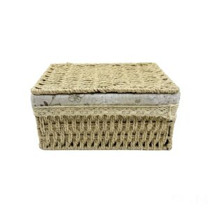Handwoven Rattan Storage Basket with Lid