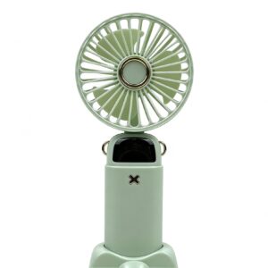 Portable Foldable Handheld Fan - Rechargeable Mini Fan with Digital Display & Base Stand