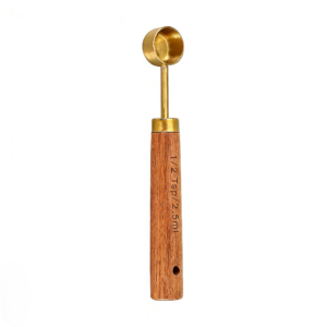 Wooden & Brass Coffee Measuring Spoon