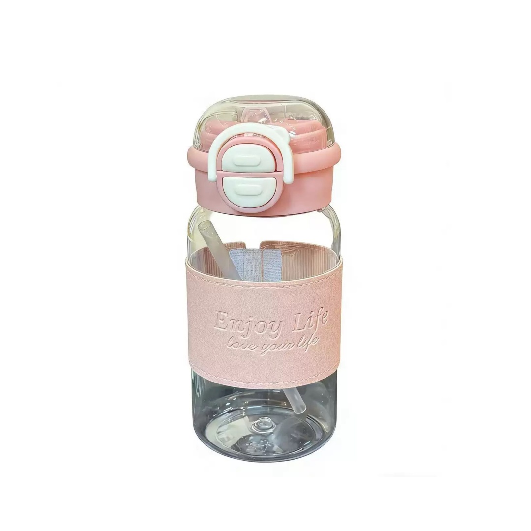 Custom Tritan Straw Water Bottle with PU Sleeve