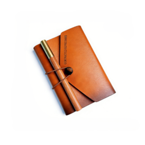 Genuine Leather Notebook & Wooden Pen Gift Set