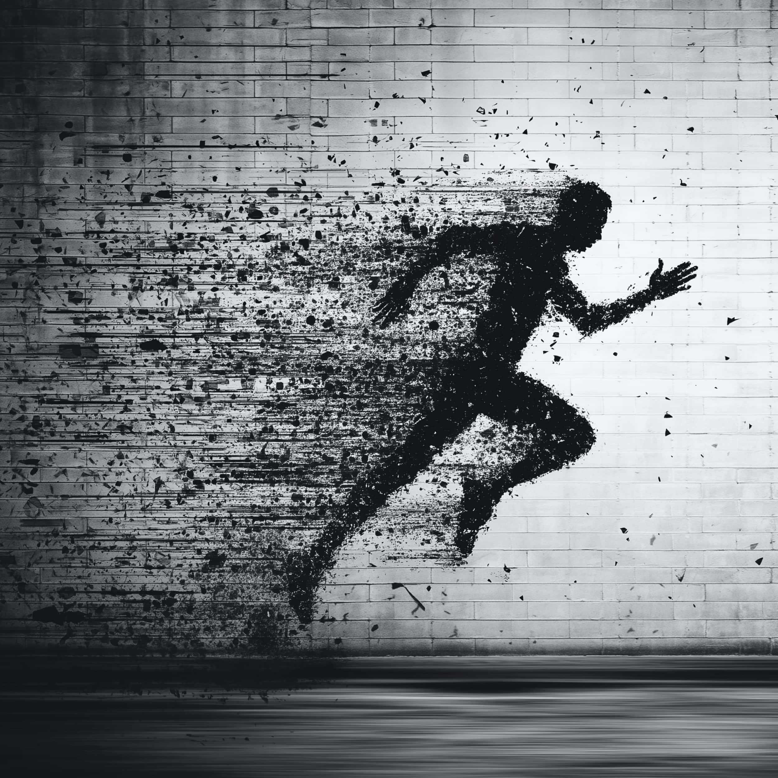 Speed and agility concept: running silhouette representing 5-7 day ultra-fast production and delivery for restaurant orders